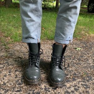 Gray Dr. Martens Boots